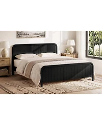 Streamdale Furniture King Wood Platform Bed Frame with Headboard- Easy Assembly