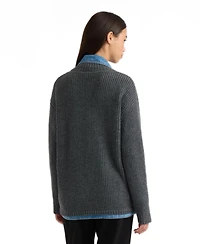 Nvlt Women's Cardigan with Denim Shirt Twofer