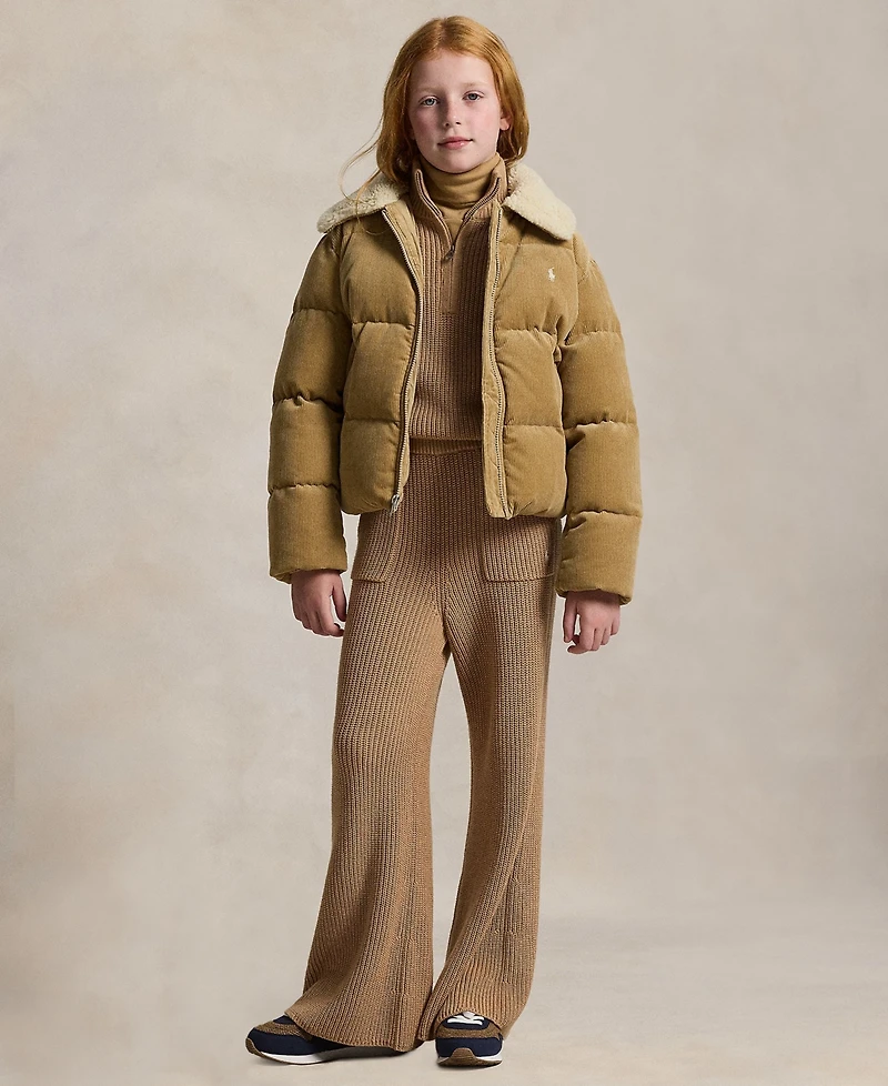 Polo Ralph Lauren Girls' 7-16 Cotton Corduroy Down Jacket