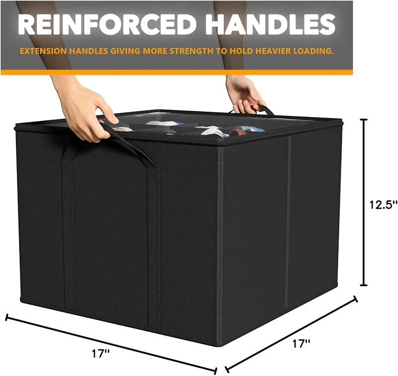 SpaceAid Shoe Organizer for Closet, 2 Pack Foldable Shoe Storage Bins with Adjustable Dividers, Holds 16-32 Pairs