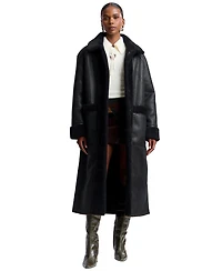 Avec Les Filles Women's Maxi Reversible Faux Fur Coat