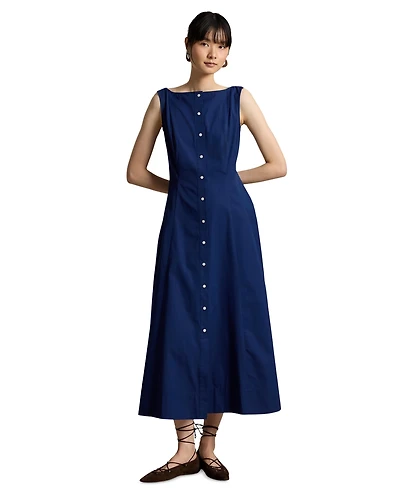 Polo Ralph Lauren Women's Fit-and-Flare Boat Neck Midi Dress