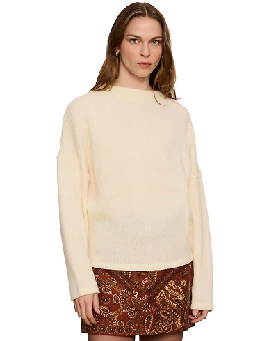 Sanctuary Women's Mock-Neck Ribbed Dolman Sweatshirt