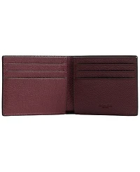 Slim Billfold Wallet in Pebbled Leather with Sculpted C Hardware Branding