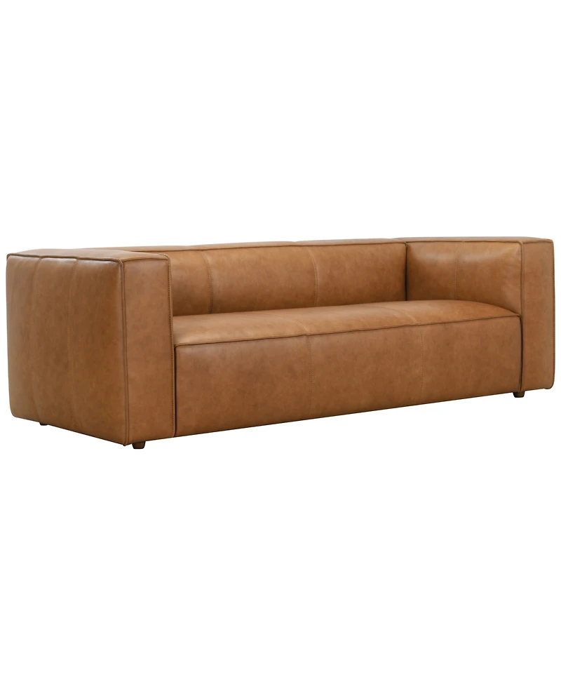Moxley 99" Genuine Leather Deep Seating Sofa, Macy's Exclusive