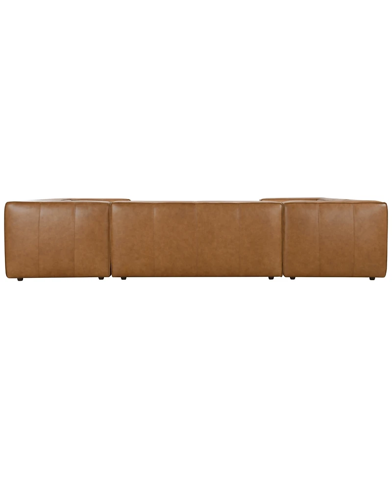 Moxley 3-Piece Genuine Leather Deep Seating Sectional Sofa, Macy's Exclusive