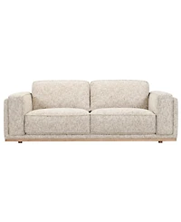 Baymont 91" Top-Grain Leather Pad-Arm Sofa, Macy's Exclusive