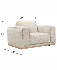 Baymont 53" Top-Grain Leather Pad-Arm Large Chair