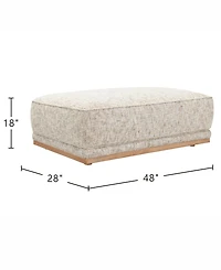Baymont 48" Top-Grain Leather Flange-Stitched Ottoman, Macy's Exclusive