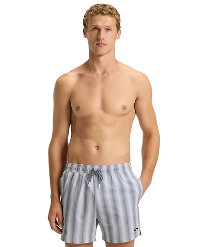 Boss by Hugo Men's 5" Flounder Stripe Print Swim Trunks