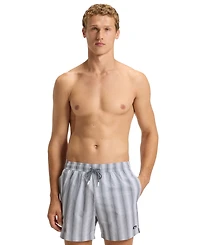 Boss by Hugo Men's 5" Flounder Stripe Print Swim Trunks