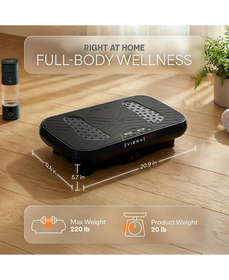 Lifepro Vibration Plate Exercise Machine with Light Therapy Low Impact Platform and Resistance Bands