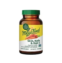 MegaFood Skin, Nails and Hair 2 with Biotin, Zinc and Vitamin A, C, and E, Supports a Healthy Complexion, Nails and Hair, 60 Ct