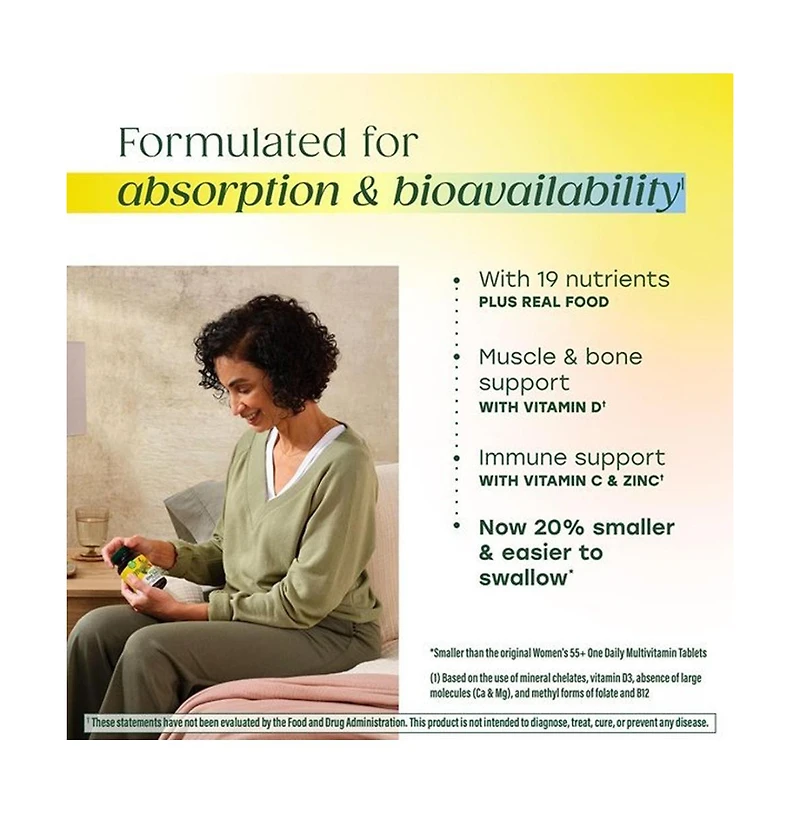 MegaFood One Daily Multivitamin for Women 55+ with Vitamin C, A, E and B Vitamins, Healthy Aging