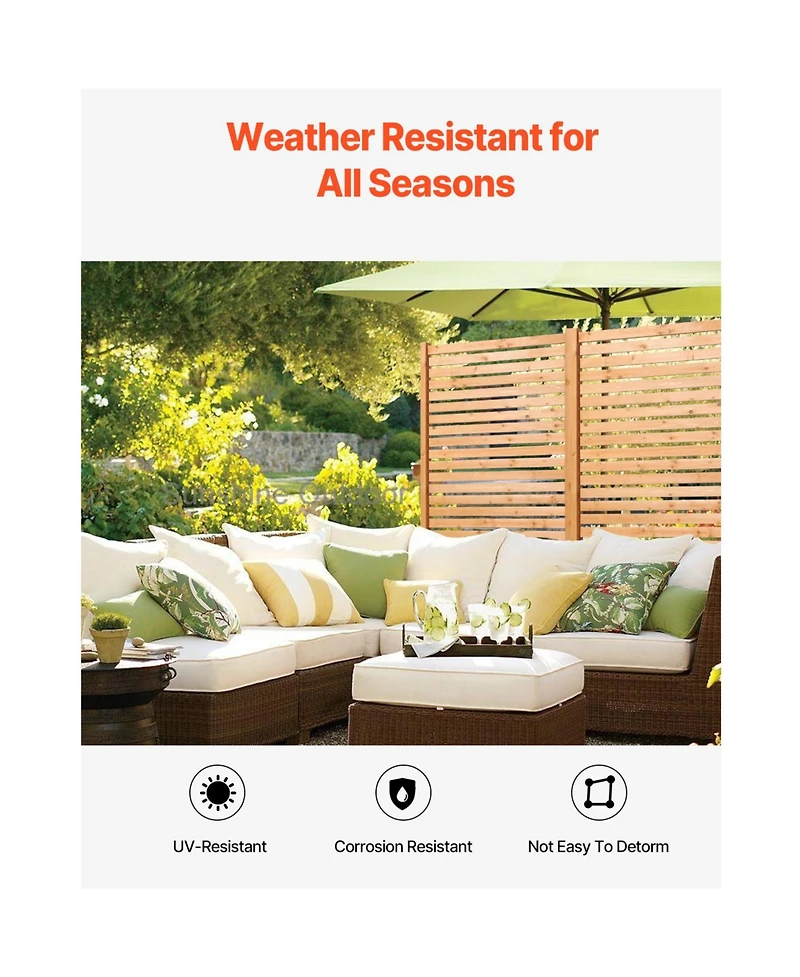 Vevor Wooden Privacy Screen 36" x 76" Freestanding Outdoor Privacy Screen for Patio