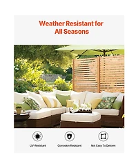 Vevor Wooden Privacy Screen 36" x 76" Freestanding Outdoor Privacy Screen for Patio