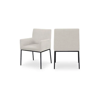 Meridian Furniture Reeves chenille Fabric Dining Chair, Set of 2