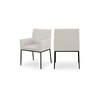 Meridian Furniture Reeves chenille Fabric Dining Chair, Set of 2