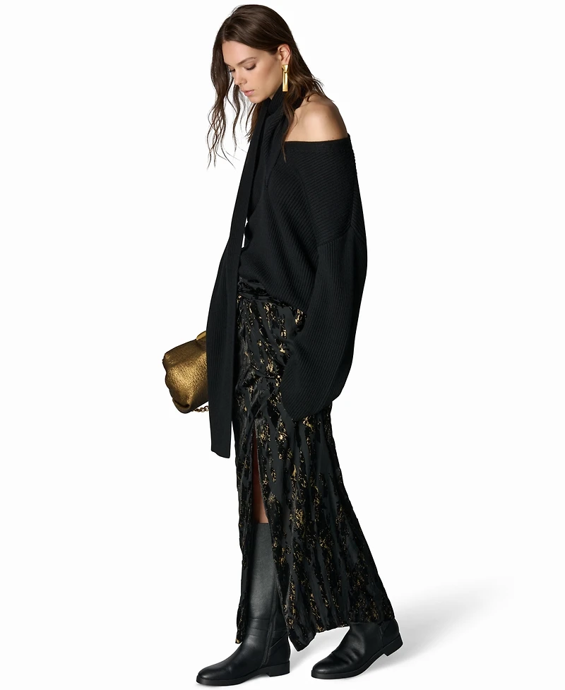 Donna Karan New York Women's Wide-Sleeve Scarf-Collar Sweater