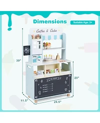 Gymax Ice Cream Shop Wooden 27-Piece Playset, Ages 3+