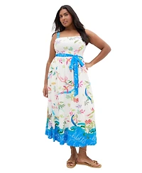 City Chic Plus Free Spirit Print Sleeveless Midi Dress