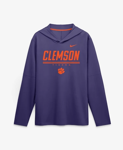Nike Men's Clemson Tigers Sideline Removable Sleeves Lightweight Dri-fit Hoodie