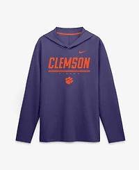 Nike Men's Clemson Tigers Sideline Removable Sleeves Lightweight Dri-fit Hoodie