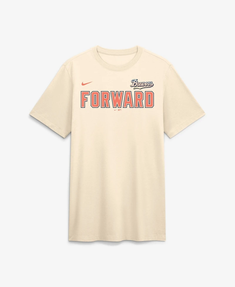 Nike Men's Milwaukee Brewers City Connect Tri-Blend Screen-Print T-Shirt