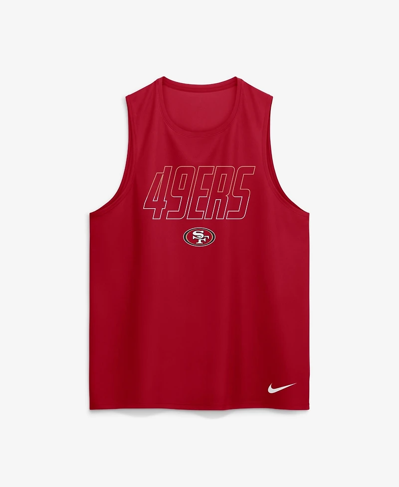 Nike Men's Kickoff Miler San Francisco 49ers Screen Print Sleeveless Tank Top