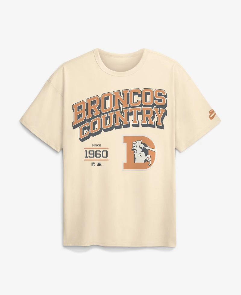 Nike Men's Denver Broncos Vintage Mod Blown Away Max90 Heavyweight Cotton Loose-Fit T-Shirt