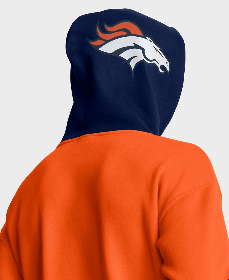 Fanatics Men's Denver Broncos Helmet Relaxed-Fit Fleece Pullover Hoodie