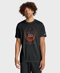 Nike Men's Cincinnati Bengals Legend Icon Dri-fit Crewneck Screen Print Graphics T-Shirt