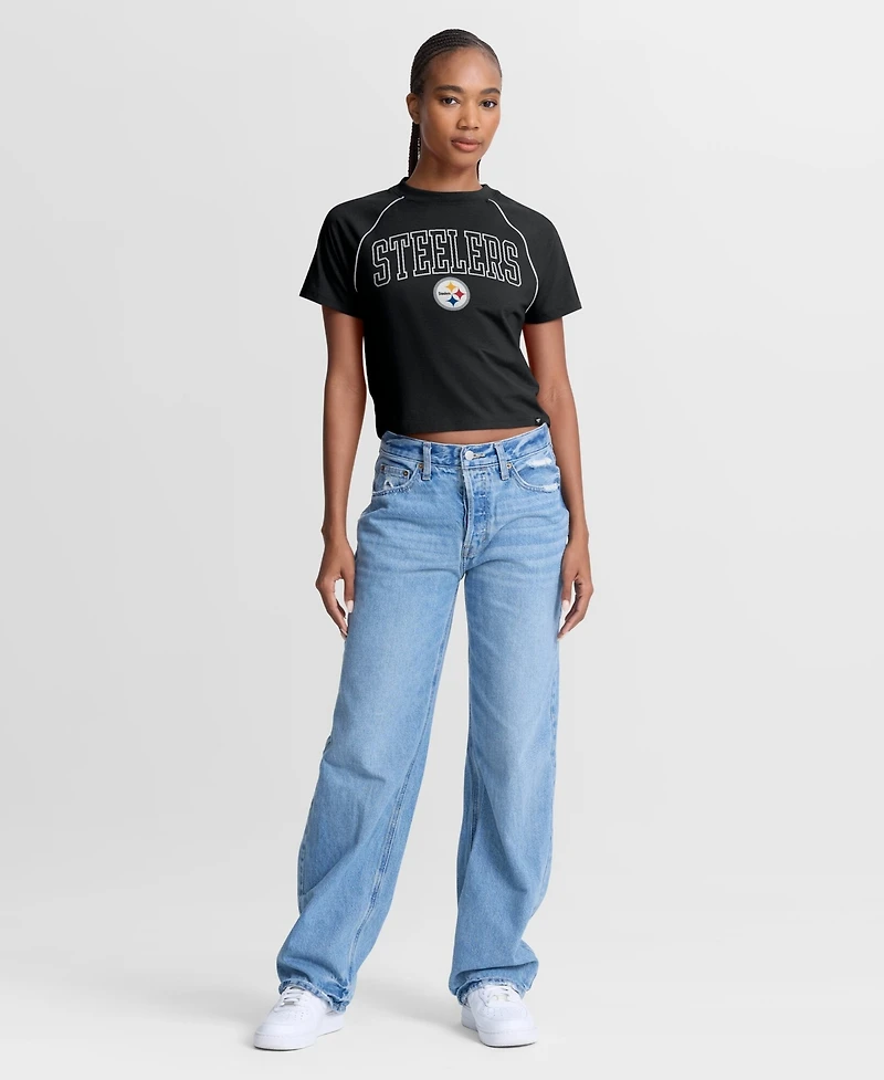 Fanatics Women's Pittsburgh Steelers Offensive Scheme Raglan Cropped Top