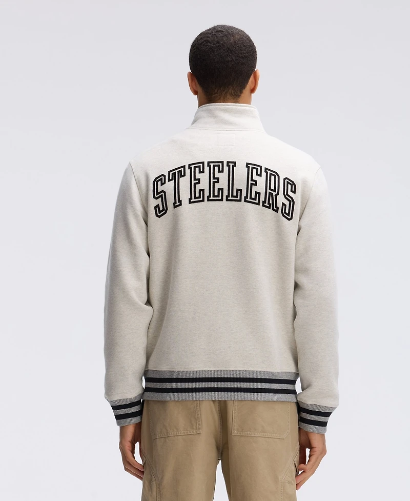 Fanatics Men's Pittsburgh Steelers IconicFleece Full-Zip Classic-Fit Mock-Collar Jacket