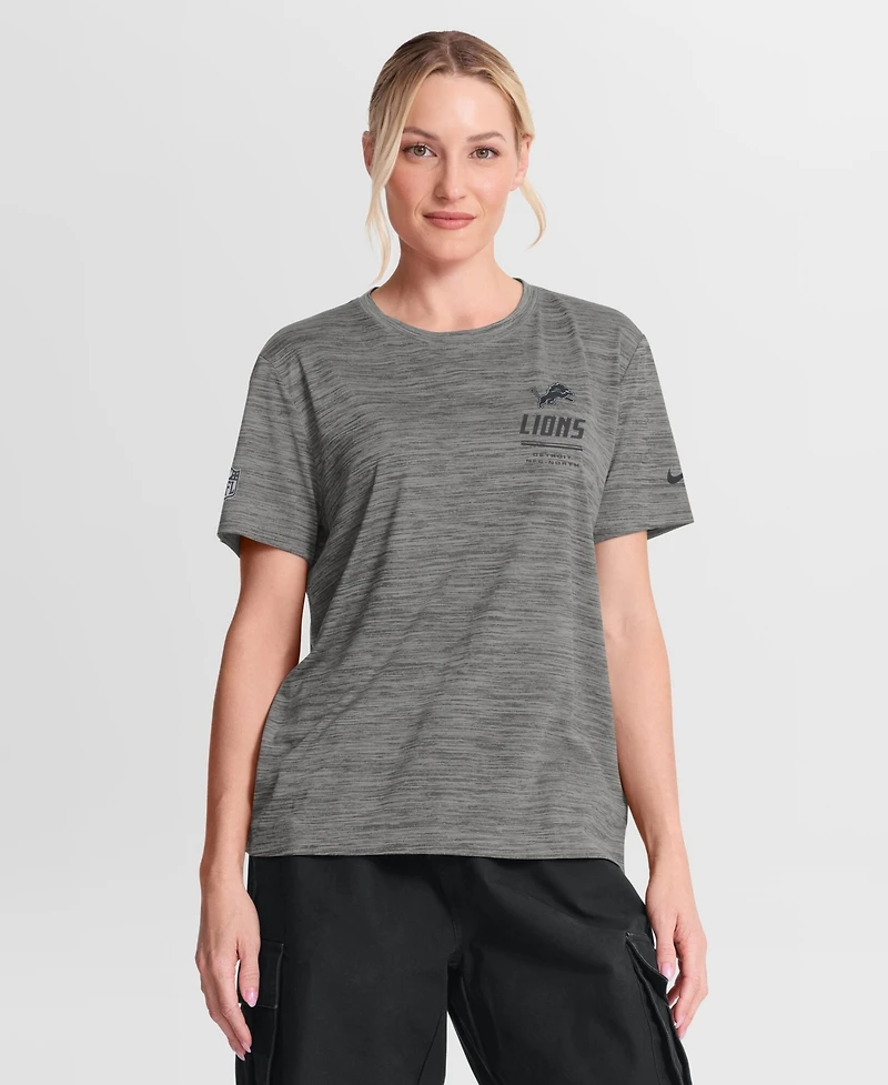 Nike Women's Detroit Lions Sideline Velocity Crewneck T-Shirt