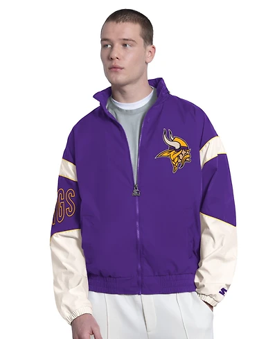Starter Men's Minnesota Vikings The Gust Full-Zip Color-Block Hooded Jacket