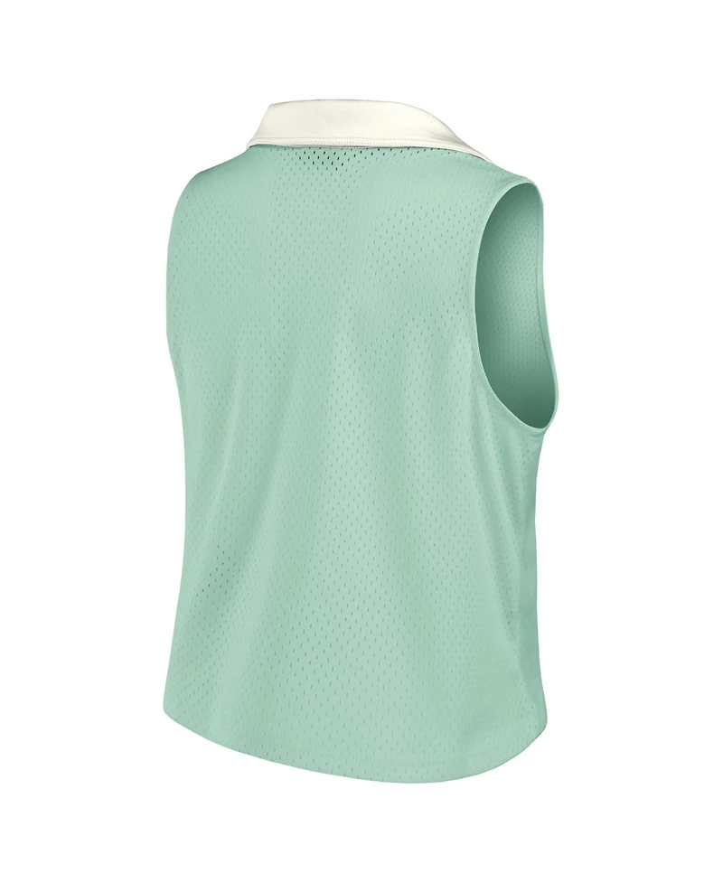 Fanatics Women's Detroit Lions Studio Wellness Sleeveless V-Neck Cropped Tank Top