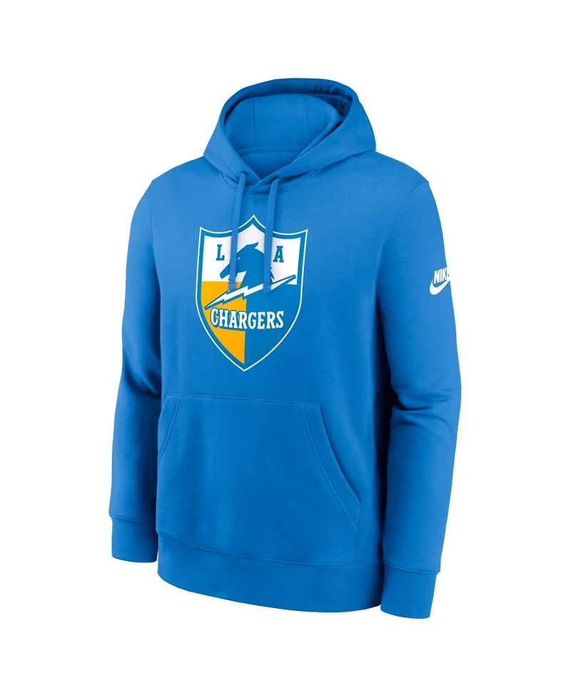 Nike Men's Los Angeles Chargers Club Fleece Drawstring-Hood Brushed-Back Pullover Hoodie
