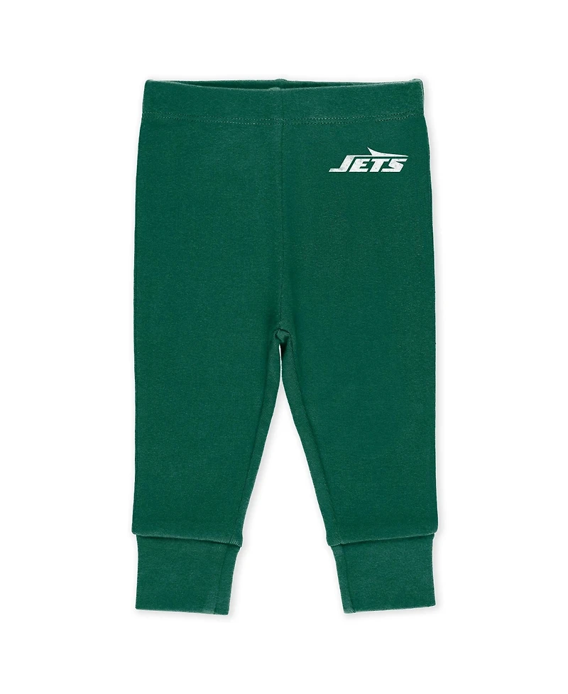 Wear by Erin Andrews Baby Boys and Girls 3-Piece New York Jets Turn Me Around Bodysuits Pants Set