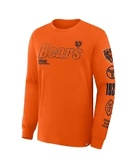 Fanatics Men's Chicago Bears Checkdown Pass Long-Sleeve Crewneck Classic-Fit T-Shirt