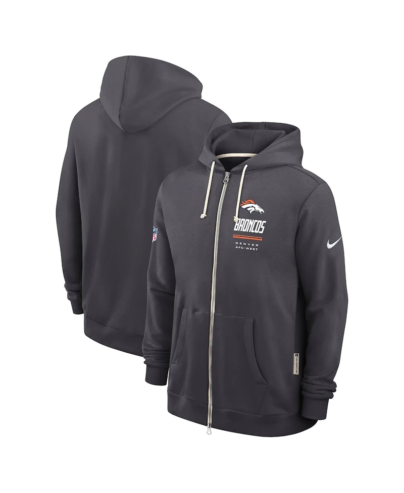 Nike Men's Denver Broncos Sideline Standard Issue Full-Zip Fleece Hoodie