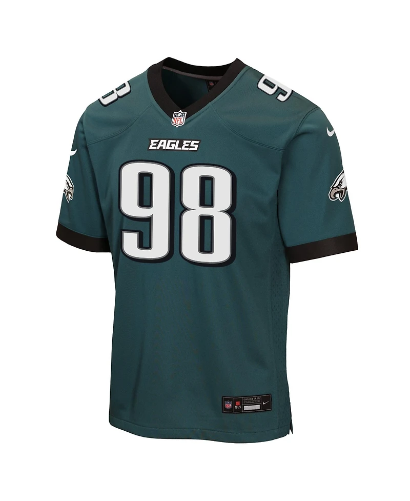 Nike Big Boys and Girls Jalen Carter Midnight Green Philadelphia Eagles Team Game Jersey