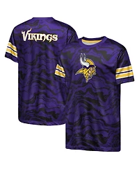 Outerstuff Boys' and Girls' Minnesota Vikings Slant Route Performance Crewneck T-Shirt