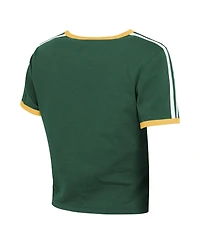 Wear by Erin Andrews Women's Green Bay Packers Cropped Throwback Cotton-Blend T-Shirt