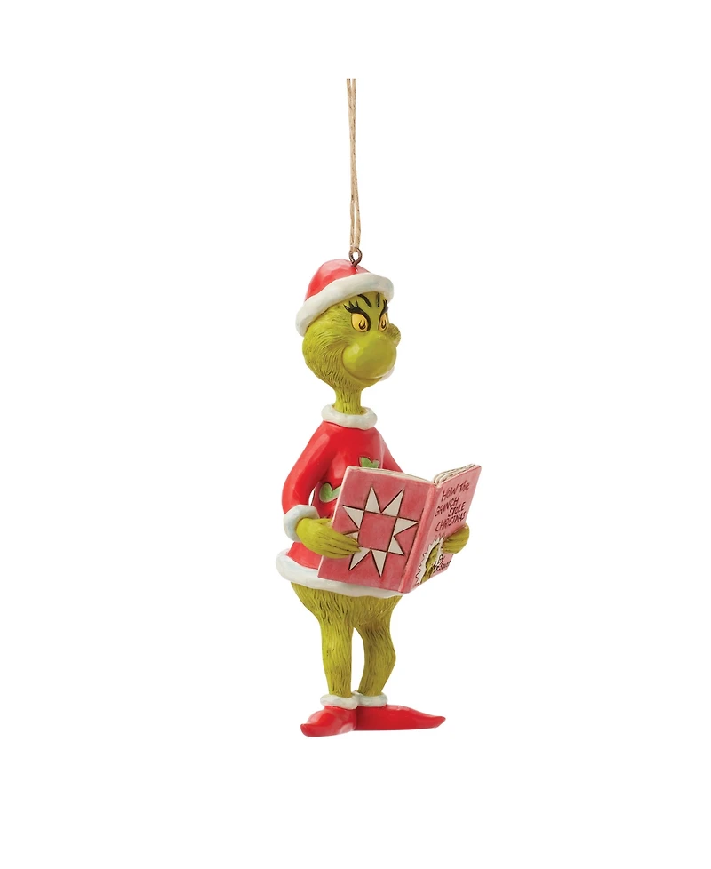 Jim Shore Dr. Seuss The Grinch with Book Hanging Ornament