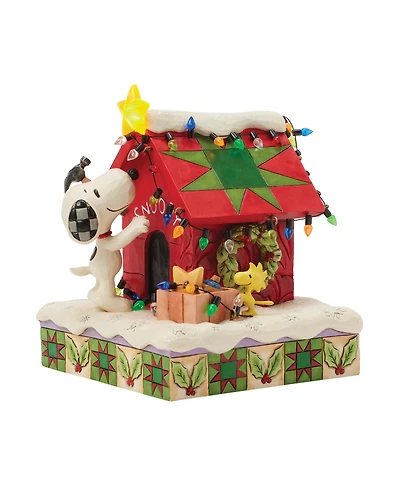 Jim Shore Peanuts Snoopy Decorating Led Doghouse Figurine