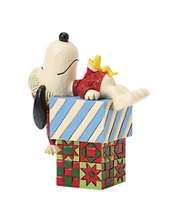 Jim Shore Peanuts Snoopy and Woodstock with Gifts Figurine