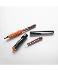 Pentel Arts Pockt Brush Pen, 1 Brush Pen + 2 Refill Cartridges, Sanguine Pigment Ink