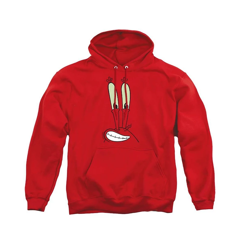 SpongeBob SquarePants Men's Mr. Krabs Smile Face Graphic Long-Sleeve Pullover Hoodie