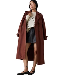 Whistles Women's High-Waisted A-Line Leather Mini Skirt